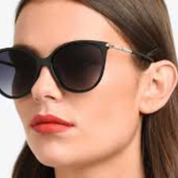 Carolina Herrera HER 0189/G/S T1W Cat Eye Sunglasses - Plum/Gold/Violet - Picture 3 of 11